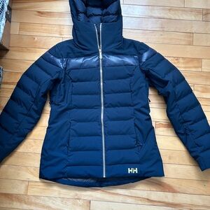 Helly Hansen Blue Ski Puffer Jacket with Hood